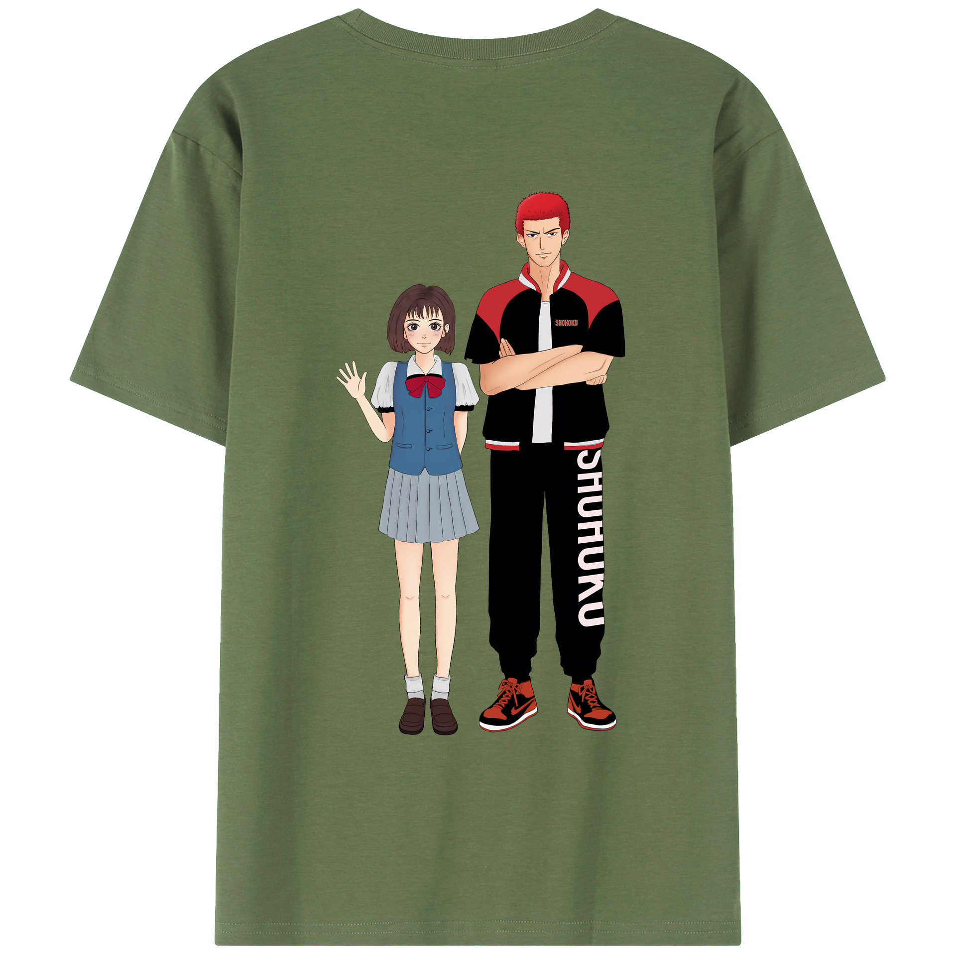 （画像用） SLAM DUNK／スラムダンク 綿100％ メンズ半袖Tシャツ（バックプリント） 通気性